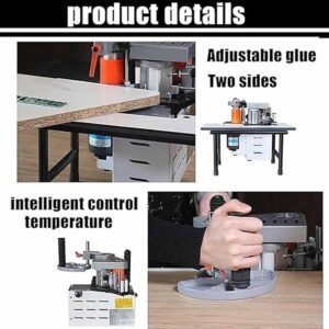 Transportable Side Bander Dual Sided Glue Woodworking PVC Side Lace Device, Wood Working Side Lace Gluing Device, Changeable Velocity, 10-60mm Lace, 5m/Min - Image 8