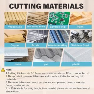 Mini Desk Saw-96W Twin Electric Motor 12MM Slice Deepness, 0-90 ° Slant Change 4 Cutters Prepare & Treaty for Hardwood Crafts, PCB, Polymer Do-it-yourself Pastime Saws 11 Mini Desk Saw-96W Twin Electric Motor 12MM Slice Deepness, 0-90 ° Slant Change 4 Cutters Prepare & Treaty for Hardwood Crafts, PCB, Polymer Do-it-yourself Pastime Saws - Image 5