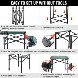 VILLEY Foldable Backpacking Square Dining Table along with Carry Bag, Lightweight Light Weight Aluminum Adjustable Square Dining Table for Outdoor, Backpacking, Outing, Backyards, BARBEQUE (S) 14 VILLEY Foldable Backpacking Square Dining Table along with Carry Bag, Lightweight Light Weight Aluminum Adjustable Square Dining Table for Outdoor, Backpacking, Outing, Backyards, BARBEQUE (S) - Image 7