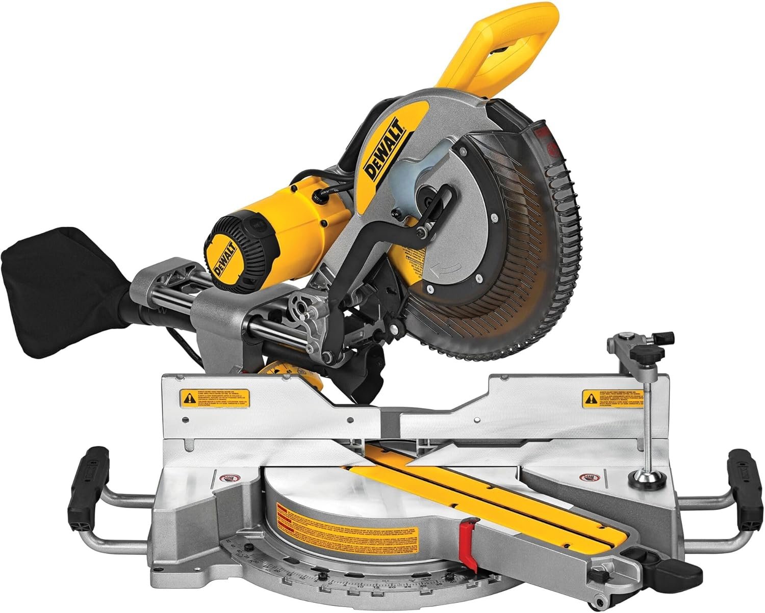 DEWALT Miter Found, 12-inch Dual Bevel Sliding Material Miter Found along with XPS LED Darkness Lighting Device, Features Cutter Wrench, Product Clamp and also Dirt Bag (DWS780)