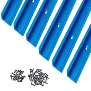 Light Weight Aluminum 36 In T-Track along with Timber Screws– Dual Reduce Account Universal along with Predrilled Installation Holes -Woodworking and also Braces– Frosted Surface Area Anodized – 6 PK (Blue)