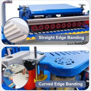 TECHTONGDA Carpentry Side Bander Automatic Arc Straight Side Lace Device Flush Edge Matching, Double-Sided Gluing, Automatic Pruning along with Console Adjustable Rate 0-6m/ minutes - Image 2