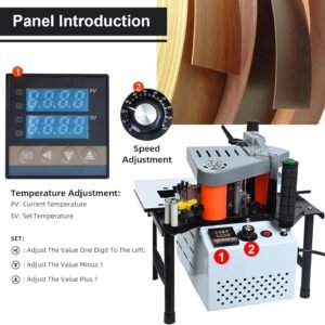 Side Bander, Portable Carpentry Side Lace Device Timber PVC Dual Edge Gluing Changeable Rate Side Bander 45mm Size for Straight & Arc Edges Afro-american - Image 4