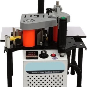 1100w Mobile Side Lace Equipment for Wood Working, Arc Straight Side Bander, Dual Sided Gluing, Adjustable Velocity 6m/Min, Distance 40mm, for Timber Plastic PVC Abdominals