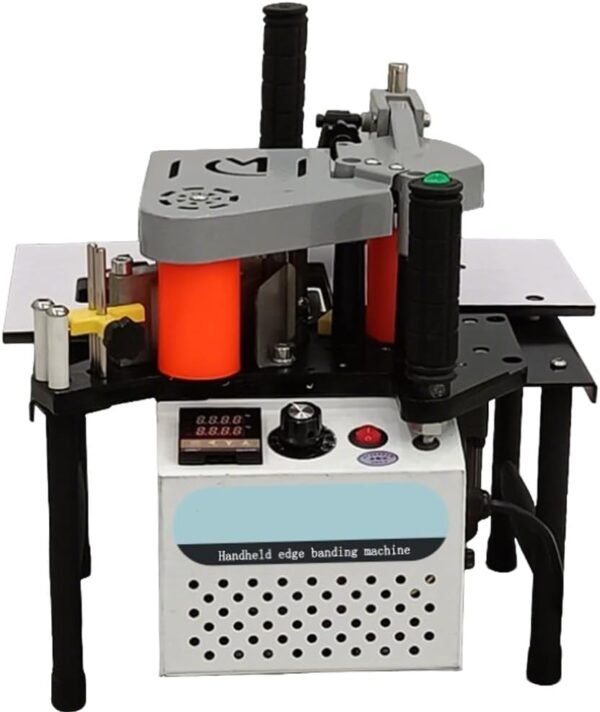 1100w Mobile Side Lace Equipment for Wood Working, Arc Straight Side Bander, Dual Sided Gluing, Adjustable Velocity 6m/Min, Distance 40mm, for Timber Plastic PVC Abdominals