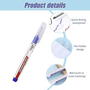 Lengthy Scalp Deep Opening Pen Pens, Improved 20mm Profound Quick-dry Waterproof Long Nostrils Pen, Deep Scope Markers Multi-Purpose Deep Opening Pen Pens for Building Carpenters Builders (Combined) - Image 3