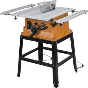 Dining Table Saw, MERXENG 10 In 15A Multifunctional Viewed Along With Stand Up & Drive Stick, 90 ° Cross Slice & 0-45 ° Bevel Slice, 5000RPM, Adjustable Cutter Elevation for Wood Working, Orange