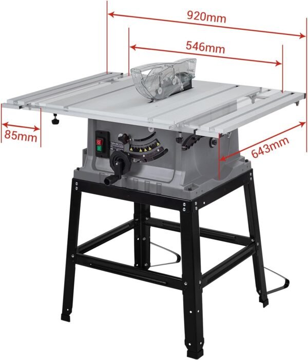 Dining table Saw, 10 In 15A Multifunctional Observed Along With Stand Up & Drive Stick, 90 ° Cross Slice & 0-45 ° Bevel Slice, 5000RPM, Adjustable Cutter Elevation for Wood Working, Grey 1 61VkRlJB7ZL. AC SL1500