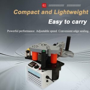 1100w Mobile Side Lace Equipment for Wood Working, Arc Straight Side Bander, Dual Sided Gluing, Adjustable Velocity 6m/Min, Distance 40mm, for Timber Plastic PVC Abdominals - Image 3