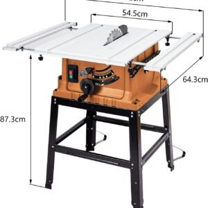 Dining table Saw, 10 In 15A Multifunctional Viewed Along With Stand Up & Drive Stick, 90 ° Cross Slice & 0-45 ° Bevel Slice, 5000RPM, Adjustable Cutter Elevation for Carpentry, Orange - Image 5