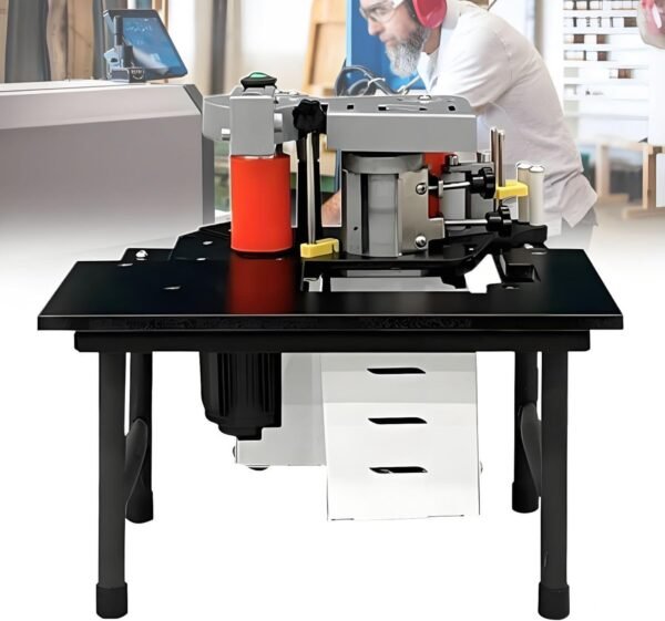 Mobile Strip Cracking Woodworking Side Lace Equipment, Changeable Rate Side Bander,Double-Sided Glue Covering, Glue Compartment Capability 1000ml, for Decor Industries Afro-american