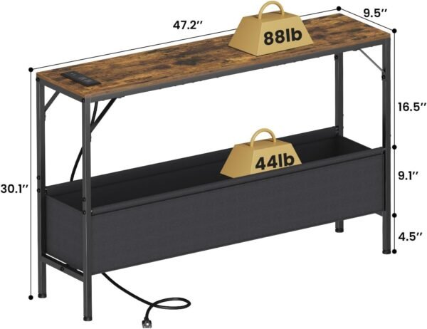 Console Dining Table, Narrow Couch Dining Table, 47.2" Responsible For Chair Dining Table along with Power Plant, Doorway Dining Table, for Residing Space, Corridor, Entrance, Hall, Antique Brown 2 61djKqu0NfL. AC SL1500