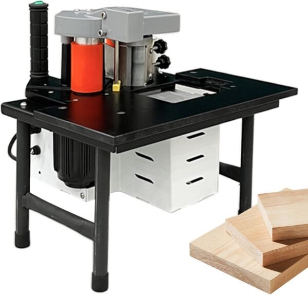 Side Bander, 2-6m/ minutes Portable Wood working Side Lace Equipment Hardwood PVC Dual Edge Gluing Side Bander 45mm Distance for Straight & Arc Edges Afro-american