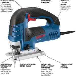 BOSCH Top-Handle Jig Observed 7.0 Amplifier, 3,100 SPM, forty five Level Beveled Slices, Variable-Speed Command, Ergonomic Layout, Corded (JS470E) 9 BOSCH Top-Handle Jig Observed 7.0 Amplifier, 3,100 SPM, forty five Level Beveled Slices, Variable-Speed Command, Ergonomic Layout, Corded (JS470E) - Image 2