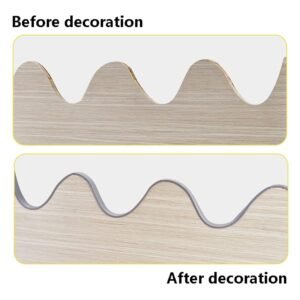 4m U Forming Lumber Trimming Strip Personal Adhesive for Home Kitchen Systems, Rubber Maple Lumber Impact Laminate Scroll Strips, Plastic Worktop Side Lace Trimming for Furnishings （ Beige-38mm ） - Image 7