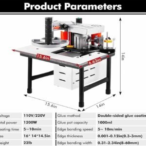 Arc Straight Upper Hand Bander Lace Maker Double-Sided Gluing, Portable Upper Hand Bander Carpentry Upper Hand Lace Maker PVC Abdominal Upper Hand Bander, Upper Hand Lace Rate 0-6m/ minutes Modifiable - Image 3