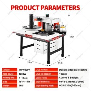PVC Advantage Lace Maker along with Temperature Level Show Monitor, Contour Straight Advantage Bander, for Custom-Shaped Home Furniture Elements Like Cabinetry Doors and also Shelves African-american - Image 8