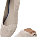 Puxowe Female’s Dancing Condominiums Breathable Knit Trip Comfy Around Foot Strolling Footwear along with Arc Assistance Sole for Job