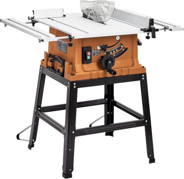 Dining table Saw, 10 In 15A Multifunctional Viewed Along With Stand Up & Drive Stick, 90 ° Cross Slice & 0-45 ° Bevel Slice, 5000RPM, Adjustable Cutter Elevation for Carpentry, Orange