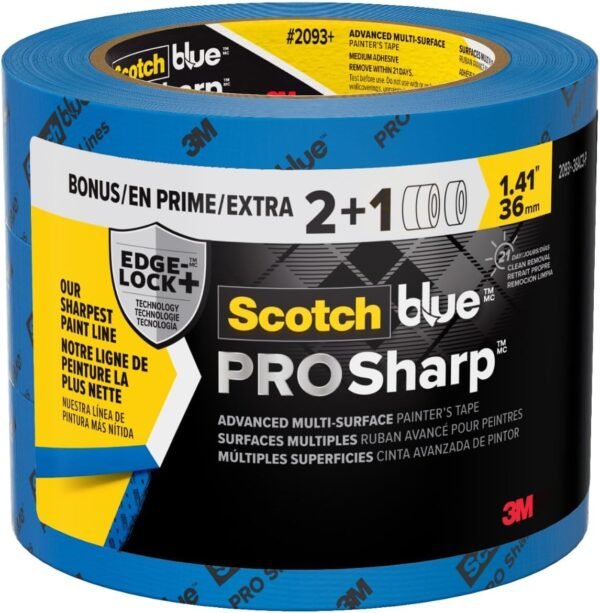 ScotchBlue PROSharp Artist's Strip 1.5 In Wide (1.41 in x 60 yd) 3 Rolls Blue Strip Guards Areas as well as Gets Rid Of Effortlessly, Edge-Lock Strip for Indoor as well as Outdoor Usage (2093+ -36 AC3)