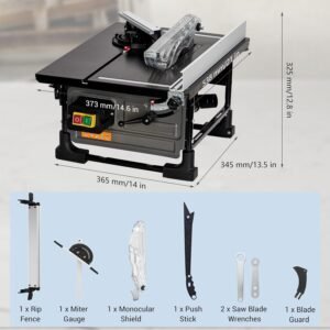 Dining Table Observed for Jobsite, 8 in 6.7-Amp Copper Electric Motor, Reducing Hasten to 3576RPM, 24 T Cutter, Treaty Portable Dining Table Observed Set Along With Gliding Miter Scale, Do-it-yourself and also Carpentry, Grey - Image 5