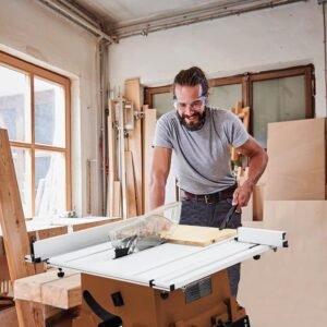 Dining table Saw, 10 In 15A Multifunctional Viewed Along With Stand Up & Drive Stick, 90 ° Cross Slice & 0-45 ° Bevel Slice, 5000RPM, Adjustable Cutter Elevation for Carpentry, Orange - Image 7