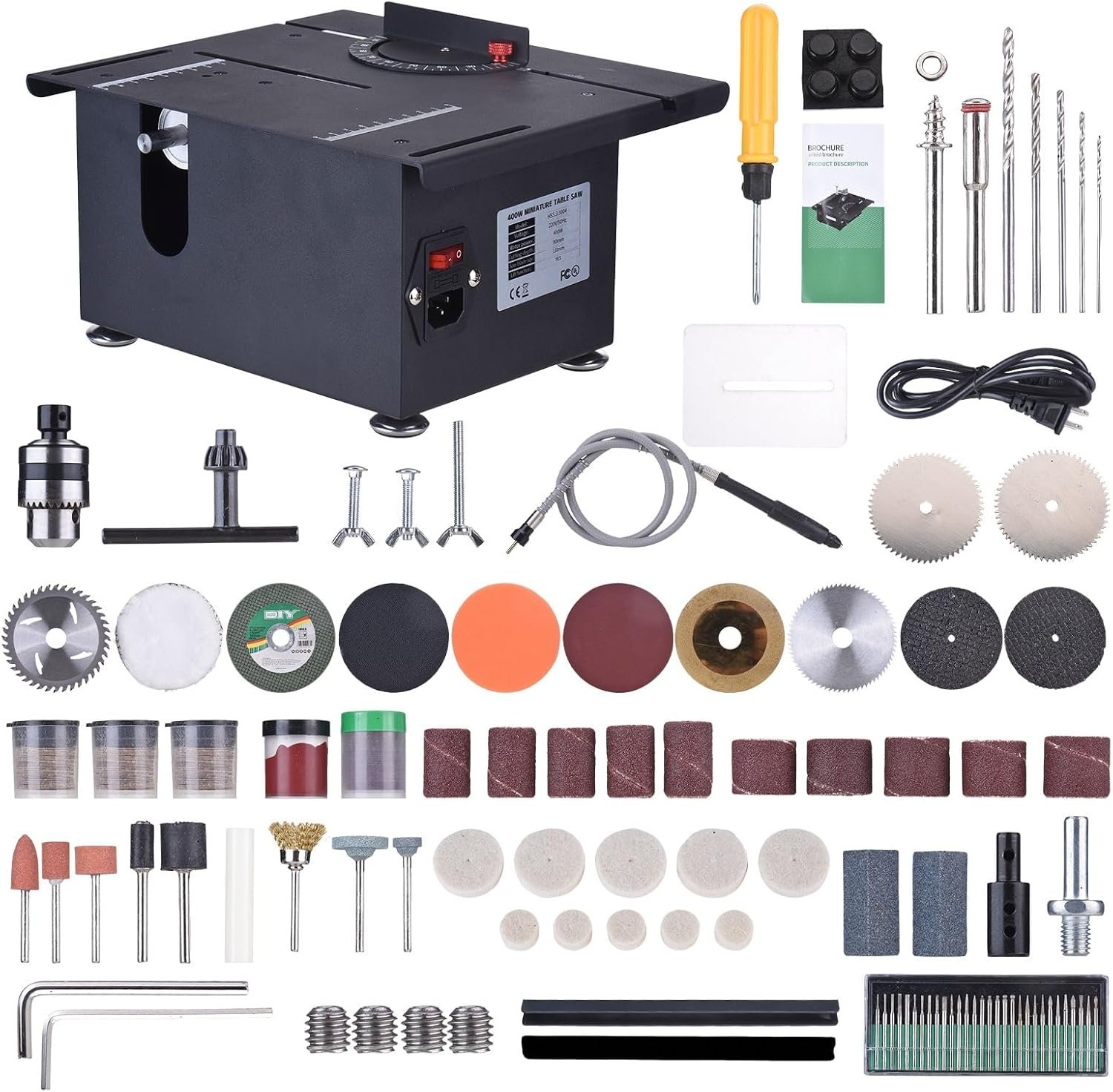 Dining Table Saw, Weytoll 100W Mini Wood Working Power Saw Liftable Reducing Velocity Guideline for Timber Reducing Produceds