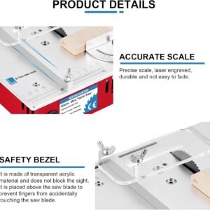 MXBAOHENG Mini Accuracy Dining Table Viewed for Crafts & Version Structure - 96W 7-Speed Pastime Viewed along with 1/2" Modifiable Slice Deepness, Enthusiast Dining Table Viewed for Wood/Plastic/PCB Reducing, Features Chuck & Sanding Disk - Image 5