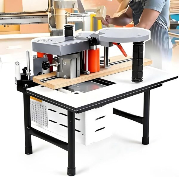 Transportable Woodworking Side Lace Maker,1200 w Treaty Side Lace Maker, Changeable 5-10m/ Minutes, Double-Sided Gluing, Along With Temperature Level Management, For Lumber, Pvc, Abdominal Muscles, Integrated Panel(White)