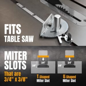 POWERTEC Universal Dining Table Viewed Miter Scale and also Light Weight Aluminum Miter Pub, 27 Slant Ceases Miter Scale, Functions w/Table Saws, Band Saw, Hub Dining Table (71142) - Image 3