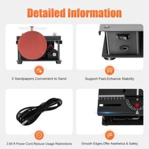 200W Mini Desk Found, Design Reducing Seat Saw, Modifiable Reduce Intensity Small Pc Saws, Sliding Brush Equipment, Do-it-yourself Pastime Handmade Wood Working Seat Reducing Equipment for Reducing, Grinding - Image 8