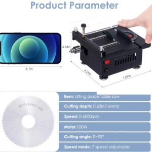 100W Mini Dining Table Found Personal Computer Electric Found Cutter Machine 7-Speed Slant Adjustable Airlift Cutter 0-0.63 in(0-16mm) Reducing Intensity along with Cutter Flexible Ray for Do It Yourself Activity Hardwood Plastic Polymer Reducing - Image 8