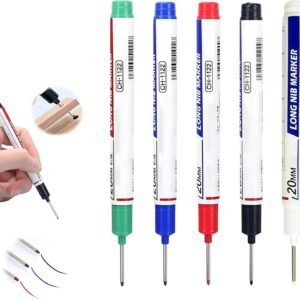 Lengthy Scalp Deep Opening Pen Pens, Improved 20mm Profound Quick-dry Waterproof Long Nostrils Pen, Deep Scope Markers Multi-Purpose Deep Opening Pen Pens for Building Carpenters Builders (Combined)