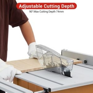 Dining Table Saw, MERXENG 10 In 15A Multifunctional Viewed Along With Stand Up & Drive Stick, 90 ° Cross Slice & 0-45 ° Bevel Slice, 5000RPM, Adjustable Cutter Elevation for Wood Working, Orange - Image 3