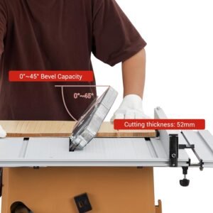 Dining Table Saw, MERXENG 10 In 15A Multifunctional Viewed Along With Stand Up & Drive Stick, 90 ° Cross Slice & 0-45 ° Bevel Slice, 5000RPM, Adjustable Cutter Elevation for Wood Working, Orange - Image 5