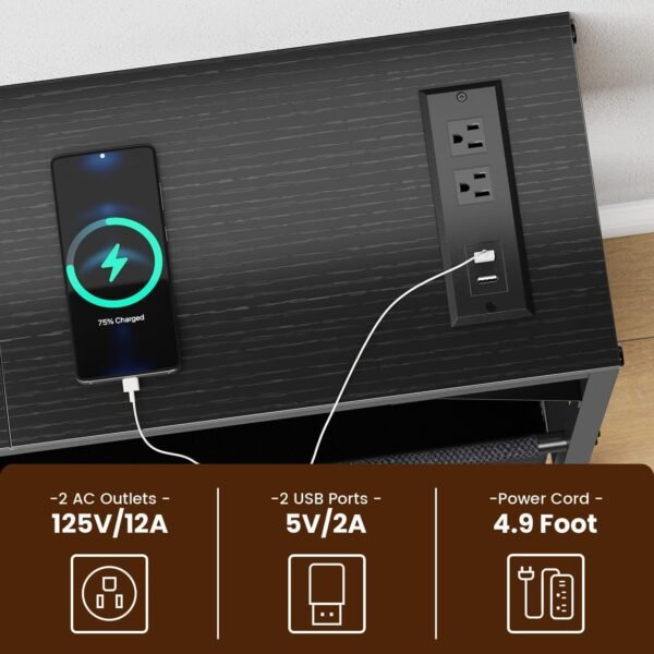 Console Tables along with Asking For Terminal as well as Storage Space Container, 47.2"Entrance Dining Table Narrow along with Energy Outlets USB Slots, Chair Dining Table Responsible For Couch, Corridor Dining Table for Hall, Residing Space, Afro-american 4 71tH1xxj FL. AC SL1500