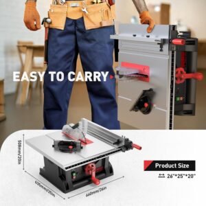 4600RPM Portable Dining table Viewed 10 in, 15Amp Tablesaw, 90 ° Cross Reduce & 0-45 ° Trimming, Multifunctional Benchtop along with 36T Cutter for Do It Yourself, Home Furniture Creating, Woodworking 9 4600RPM Portable Dining table Viewed 10 in, 15Amp Tablesaw, 90 ° Cross Reduce & 0-45 ° Trimming, Multifunctional Benchtop along with 36T Cutter for Do It Yourself, Home Furniture Creating, Woodworking - Image 3