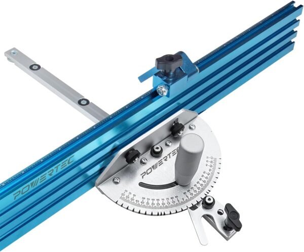 POWERTEC 71391 Dining Table Saw Preciseness Miter Scale Unit w/ 27 Slant Ceases and also 3/4" x 3/8" T-Slotted Miter Pub w/Removable T-Slot Layer; Features 24" x 3" Multi T-- Monitor Fencing w/Scale, T-track Flip Quit