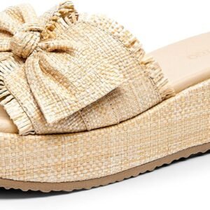 Coutgo Womens System Block Sandals Head Open Foot Slide Sandals Straw Trip Summertime Beach Front Shoes Coutgo Womens System Block Sandals Head Open Foot Slide Sandals Straw Trip Summertime Beach Front Shoes