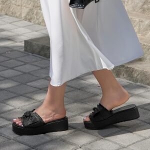 Coutgo Womens System Block Sandals Head Open Foot Slide Sandals Straw Trip Summer Season Coastline Shoes - Image 4