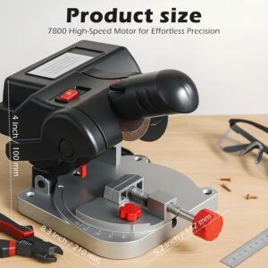 Mini Miter Saw Electric Electrical Power Dining Table Viewed Benchtop Cutoff Chop Viewed, Do It Yourself Reducing Devices for Crafts Miniatures Steel Hardwood Cutter Machine, Slices 1/2"Maximum Tall Maximum forty five Level - Image 7
