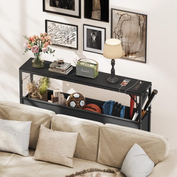 Console Tables along with Asking For Terminal as well as Storage Space Container, 47.2"Entrance Dining Table Narrow along with Energy Outlets USB Slots, Chair Dining Table Responsible For Couch, Corridor Dining Table for Hall, Residing Space, Afro-american 6 81h34g+uOwL. AC SL1500