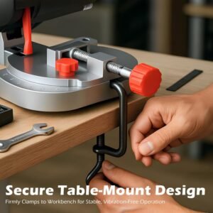 Mini Miter Saw Electric Electrical Power Dining Table Viewed Benchtop Cutoff Chop Viewed, Do It Yourself Reducing Devices for Crafts Miniatures Steel Hardwood Cutter Machine, Slices 1/2"Maximum Tall Maximum forty five Level - Image 5